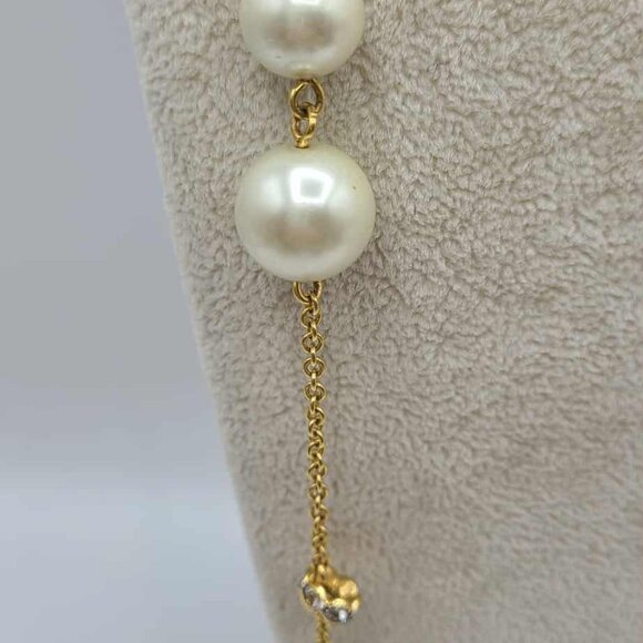 J Crew Faux Pearl Crystal Station Necklace NWOT! - Picture 6 of 8